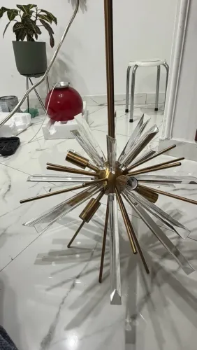 Luminária Lustre Nix Dourado 
