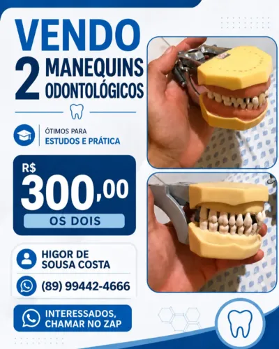 Manequim Odontológico - Kit com 2 por R$300