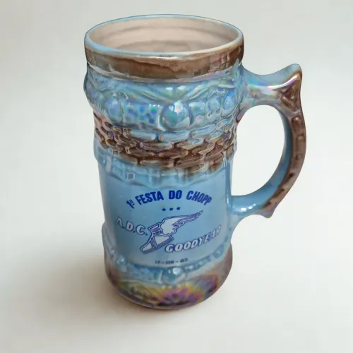 Caneca Chopp 1ª Festa do Chopp A.D.C. Goodyear 1983 Colecionável