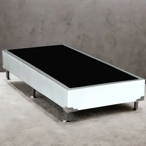 Base box simples solteiro em Corino na cor branca / pronta entrega