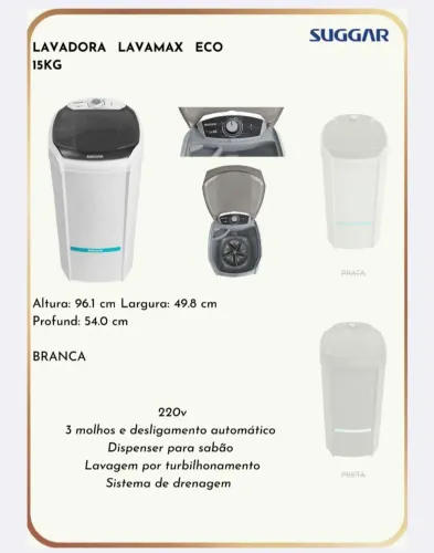 Lavadora lavamax eco 15kg