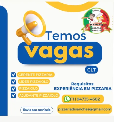 Pizzaiolo em São Mateus zona leste 