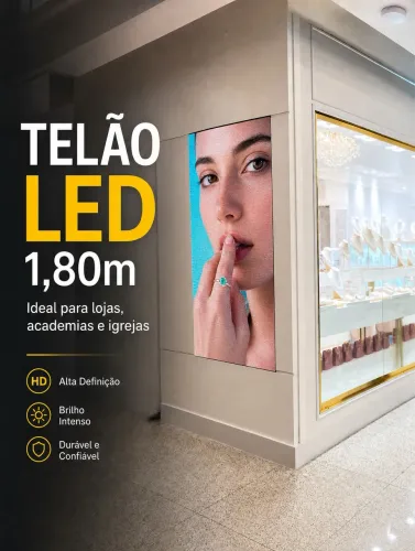 Telão Painel de LED P4 Indoor NovaStar - 1,80x1,02 - Excelente Estado