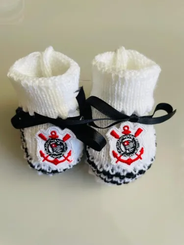 Sapatinho Tricô Antialérgico Corinthians