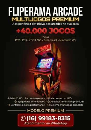  FLIPERAMA ARCADE MULTIJOGOS PREMIUM 