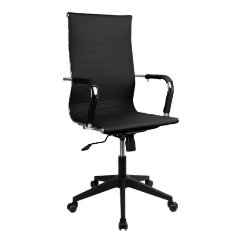 Cadeira Office Vinik Sirius Black, Couro Sintético, Suporta Até 120Kg - WZetta