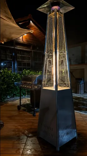 AQUECEDOR PIRÂMIDE 2.20M EM AÇO INOX - COM MONTAGEM INCLUSA