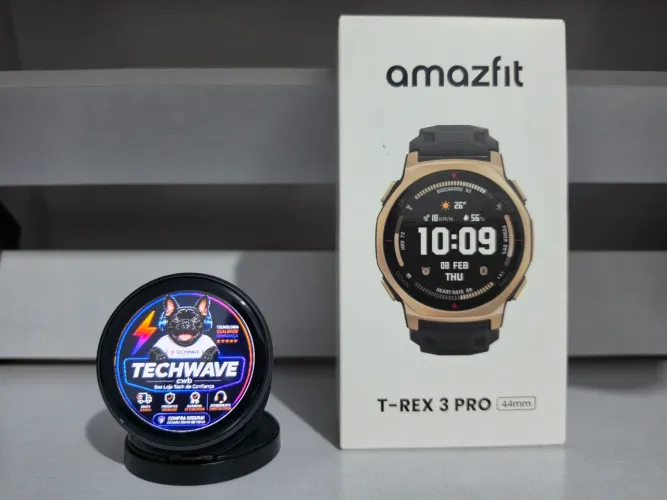 Amazfit T-Rex 3 Pro 44mm AMOLED GPS Original | Safira Até 17 Dias de Bateria cor dourado