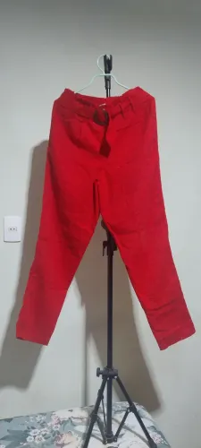 Calça de linho vermelha - tamanho P