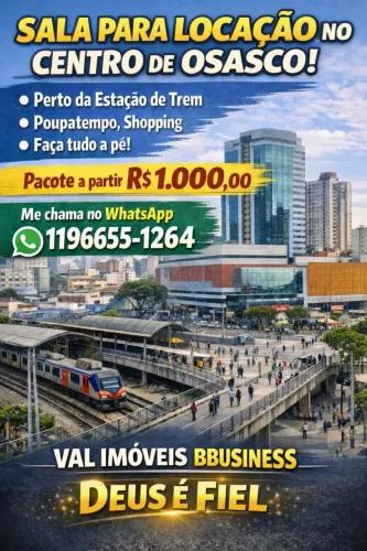 Sala Comercial para locação, ao lado do Poupatempo e estação de trem, Centro, Osasco, SP