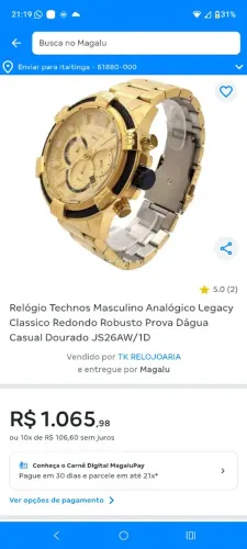 Relógio technos legacy masculino
