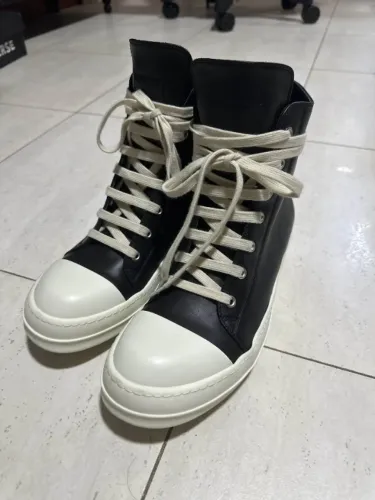 Rick Owens Ramones Couro Cano Alto / High Top 40BR - 42EU