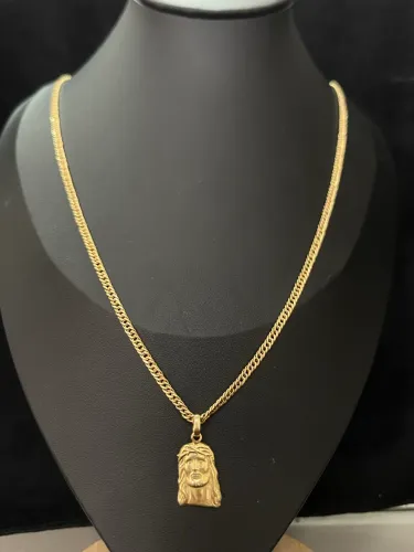 Conjunto Corrente Groumet de ouro 9.44g 18k procedência garantia eterna