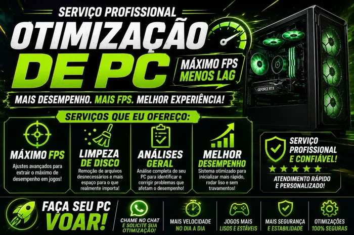 OTIMIZAÇÃO PARA PC, +DESEMPENHO