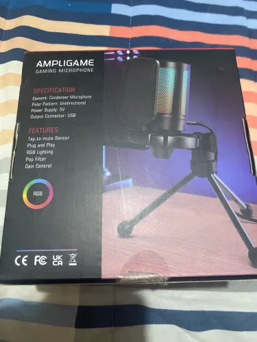 Microfone Gamer RGB Fifine A6V Com Condensador
