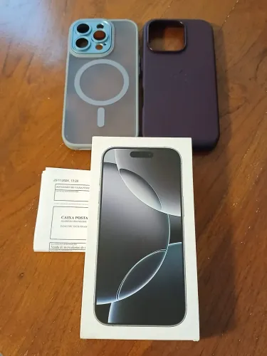 iPhone 16 Pro 256Gb Titânio Zerado + Extras + Nota Fiscal