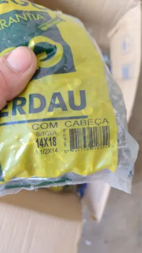 Prego com Cabeça Bitola 14x18 1.1/2x14 GERDAU - 5 pacotes 1kg cada