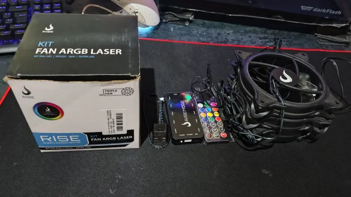 Kit Fan Cooler Argb Rise Mode com Controladora 