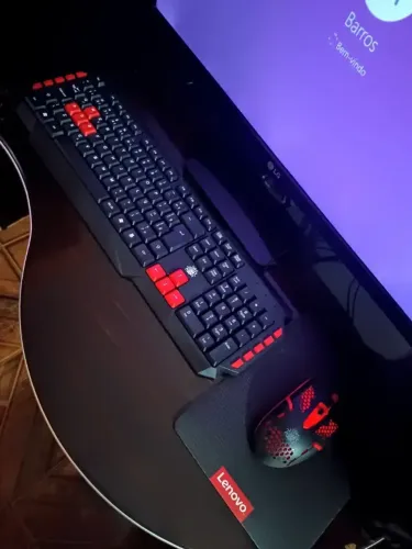 Kit Teclado e Mouse Gamer USB Nemesis Start 2.0 KG-03R Preto e Vermelho