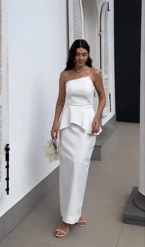 Vestido alfaiataria noiva civil