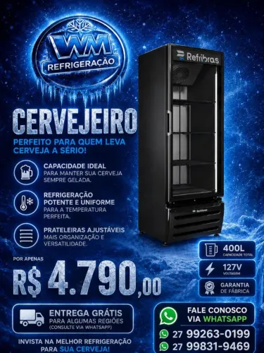 FREEZER VERTICAL CERVEJEIRO REFRIBRAS - 420L