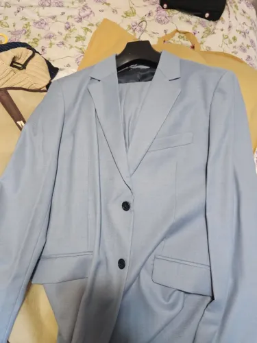 Terno Zara azul-claro paletó e calça - usado uma vez