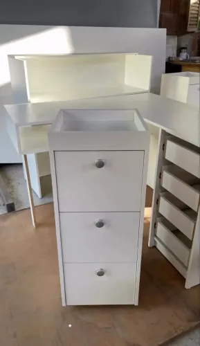 Carrinho auxiliar organizador manicure, studio, clínica mdf direto da fábrica