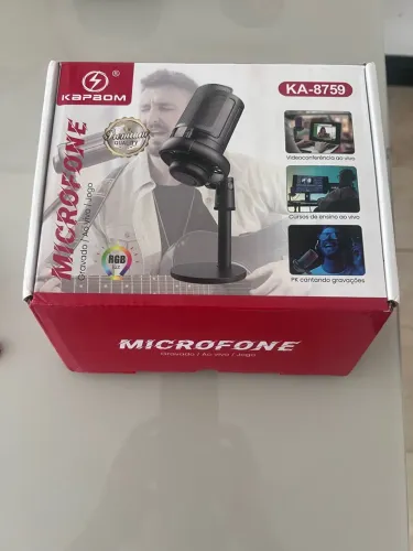 Microfone Condensador Gamer RGB Kapbom KA-8759