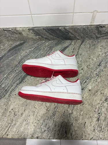 Nike Air Force 1 '07 'Contrast Stitch - White University Red' - Tamanho 41