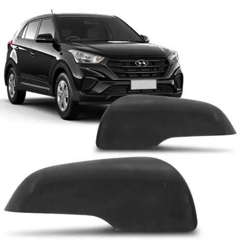 Capa de Retrovisor Hyundai Creta 2017 - Superior Preto - Preparado P/ Pisca - LD LE 