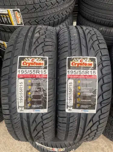 2 pneus Crystone 195/55/15 (borracha Vipal)