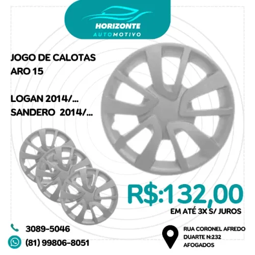 jogo calota aro 15 logan sandero 14/