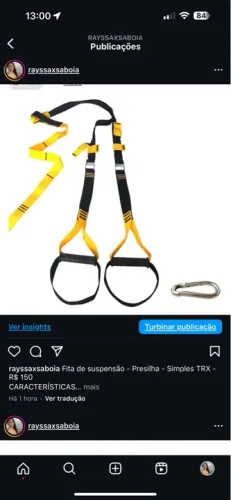 Fita de suspensão - Presilha - Simples TRX - R$ 150