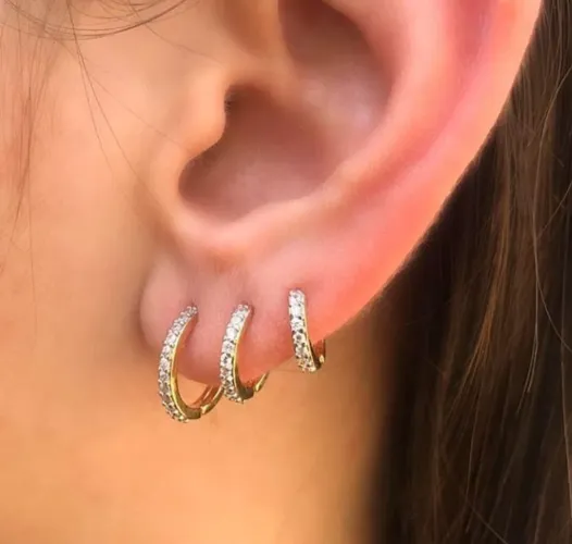 Argolinhas trio folheados 