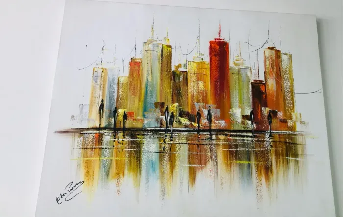 Quadro Abstrato de Cidade 80x100 promoção de 799,00 por