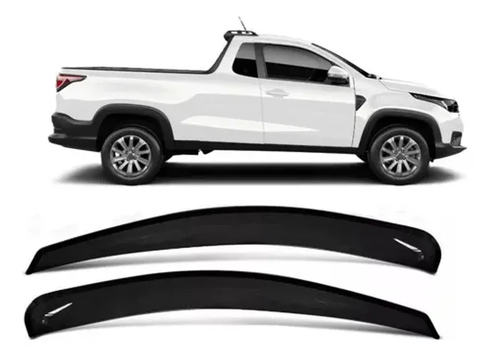 Calha Defletor Chuva Fume Fiat Strada Cs 2021 2022 2023 2024