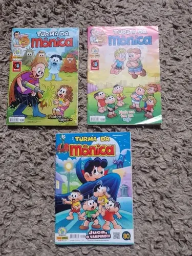 Lote com 3 gibis antigos turma da Mônica