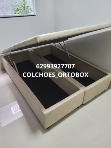 Box Baú Casal bi partido com pistões hidraulicos