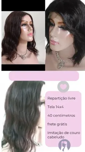 Peruca ondulada cabelo humano 
