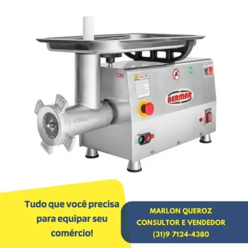 Moedor de Carne Bermar Boca 22 Inox Profissional 