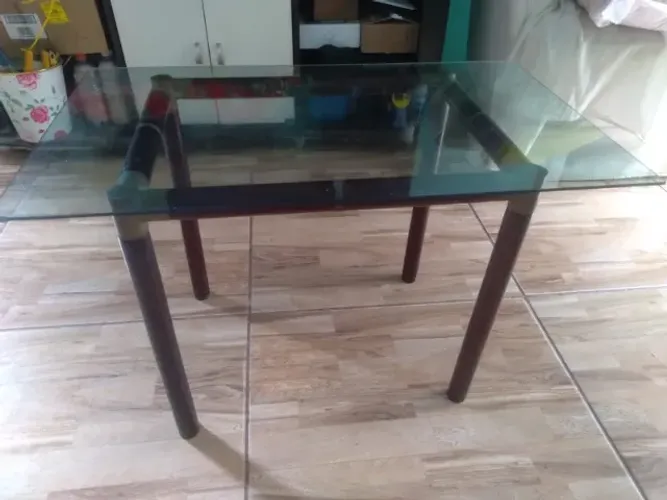 Mesa De Centro Minimalista Parte Superior Em Vidro