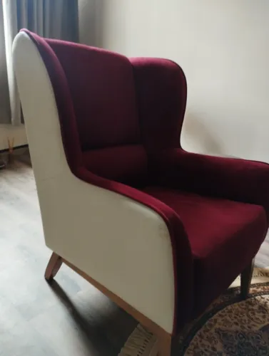 Poltronas Em Tecido Veludo Vinho E Sintético Bege Meissa - Larbelle