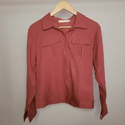 PROMOÇÃO Camisa social feminina rosa - Tamanho GG
