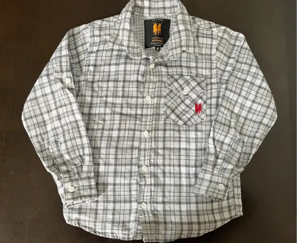 Camisa xadrez infantil Polo Wear tamanho 4 modelo grande serve ate 6