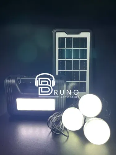 Kit Solar Portátil com 3 Lâmpadas LED - Iluminação Econômica