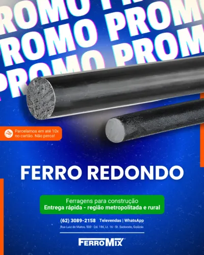 Ferro Redondo - Barra Mecânica - Ferragnes para Serralheria e Construção - Entrega rápida