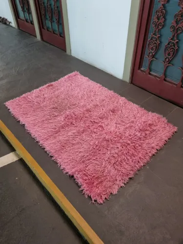 Tapete Peludo Rosa 1,00 X 1,50 M