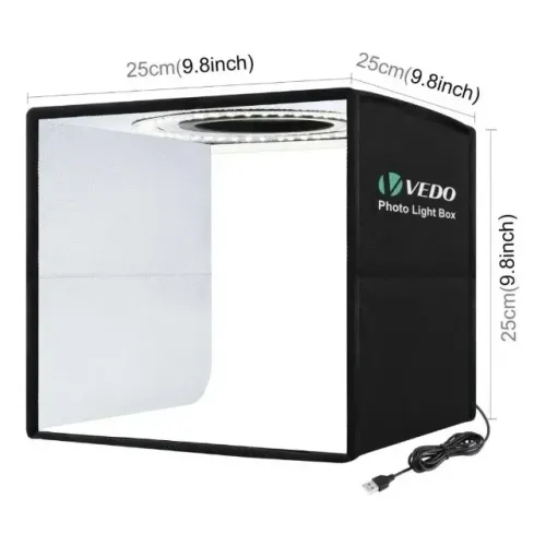 Mini Estúdio Softbox Portátil Cabine Fotografica Com Iluminação Luz De Led Usb