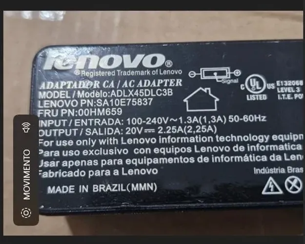 Fonte Carregador Lenovo ADLX45NLC3B 45W Usada