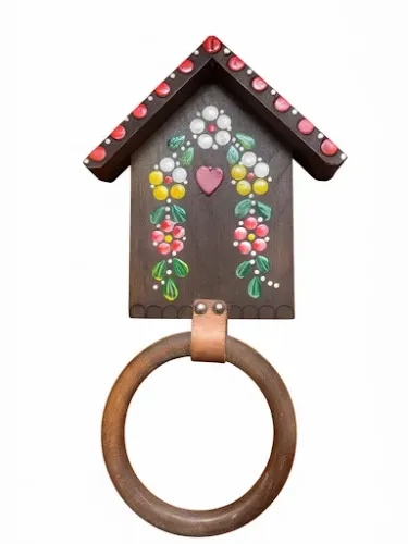Porta Toalha de Cozinha Decorativo em madeira - vintage